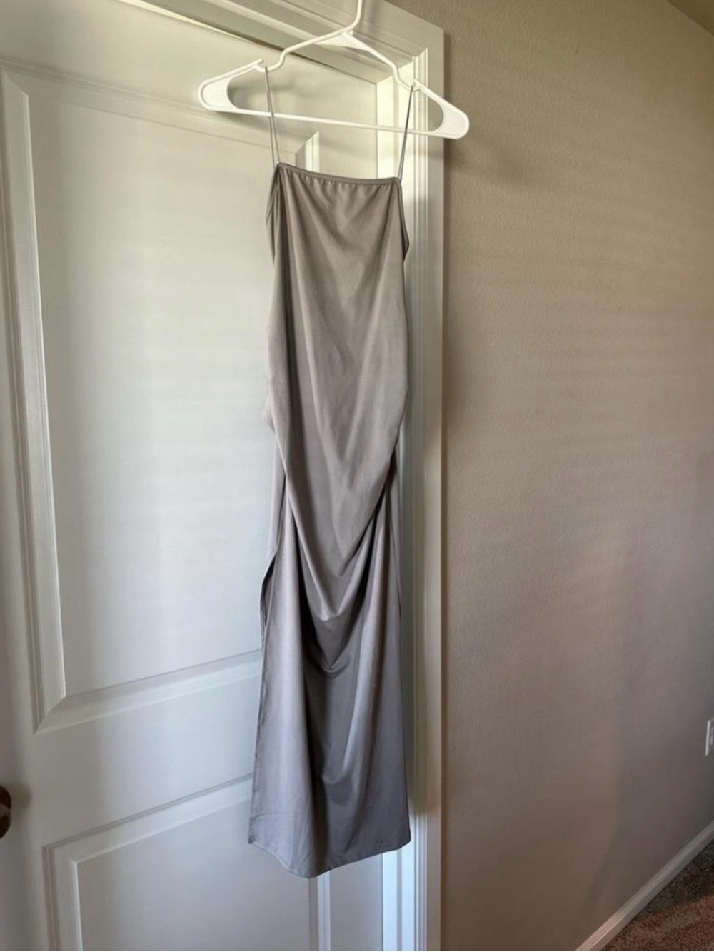 Women's Taupe Draped Slip Skirt